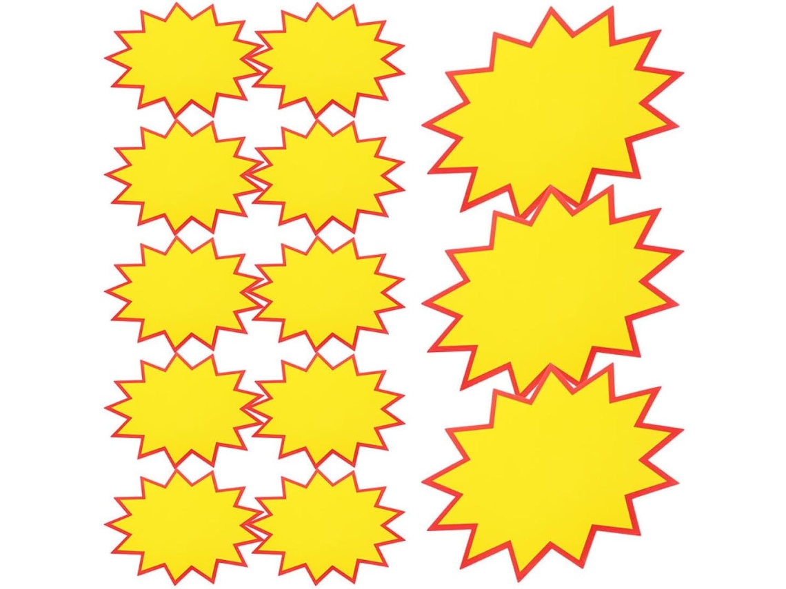 Besportble 200 De Estrella Para Tiendas Y Precios Y Papel Para Mostrar Información De Ventas 24.50x18.00x0....