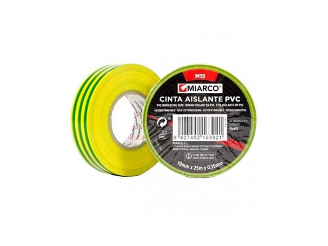 Paquete. 10 Rollos De Cinta Aislante De Puesta A Tierra 19mm X20mt Miarco