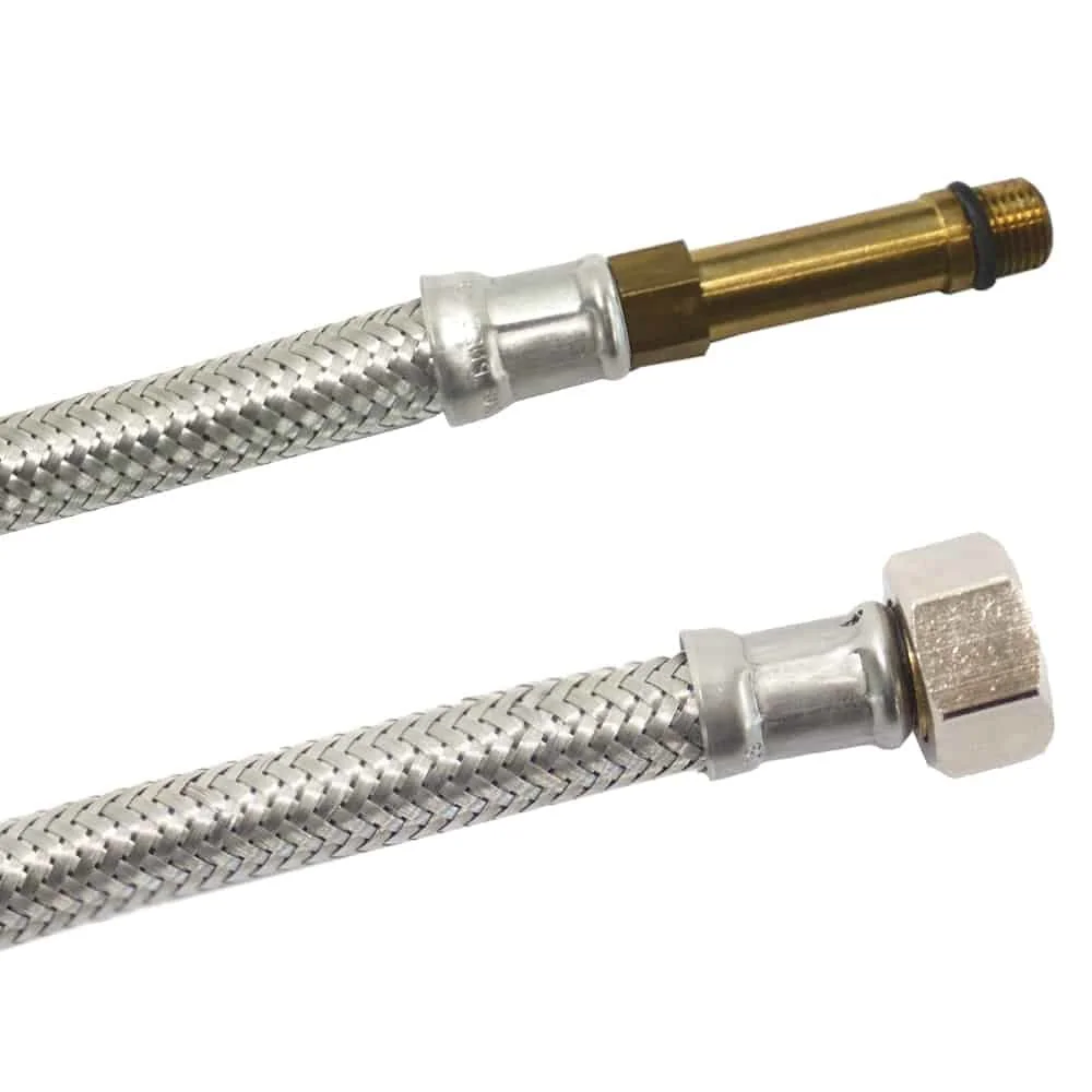 Latiguillo Flexible Dn8 1000mm Acero Inoxidable Con Interior De Silicona Y Certificación Dvgw
