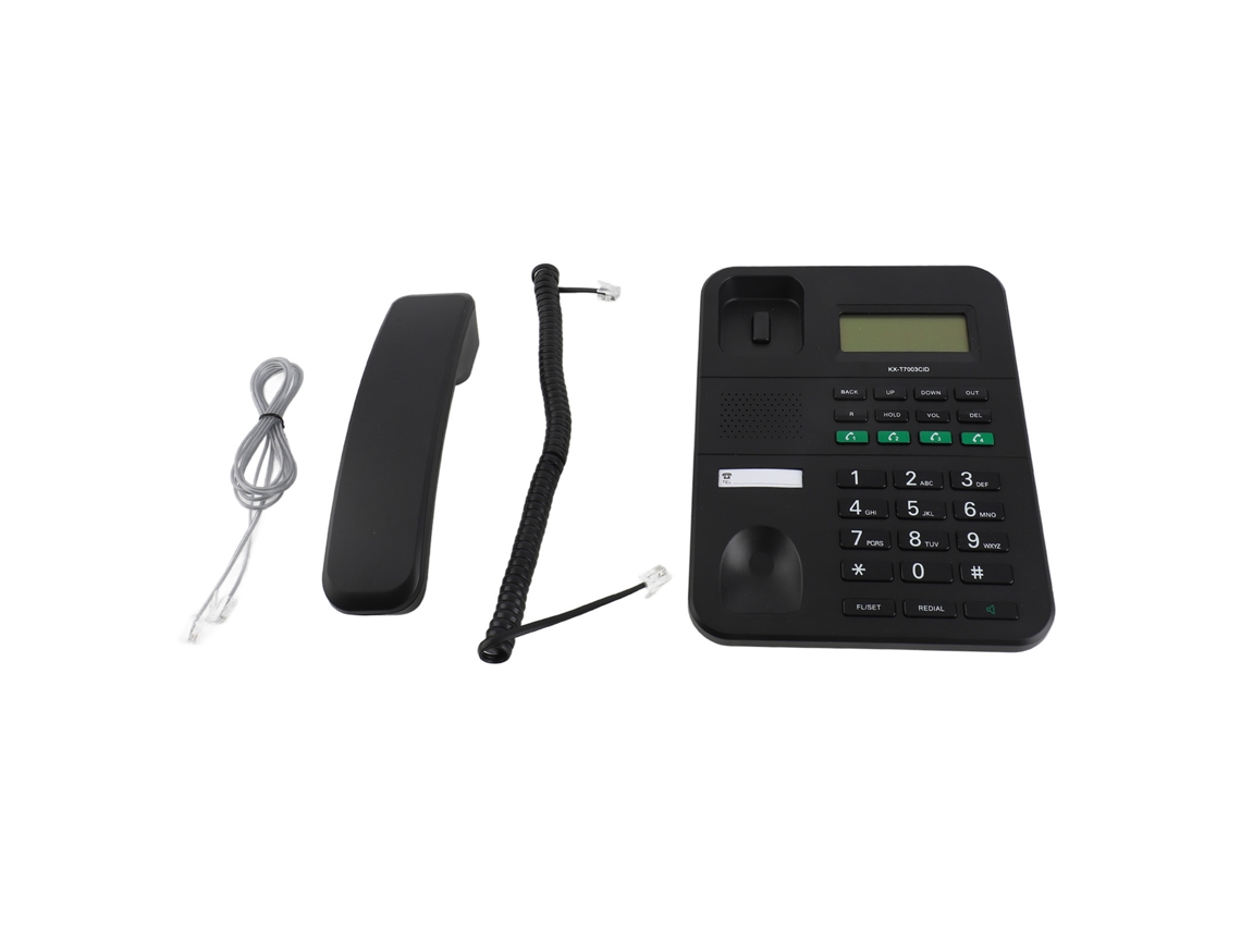 Telefone Fixo Com Fio Tela Lcd Id Chamadas Volume E Brilho Ajustáveis Design Elegante Preto