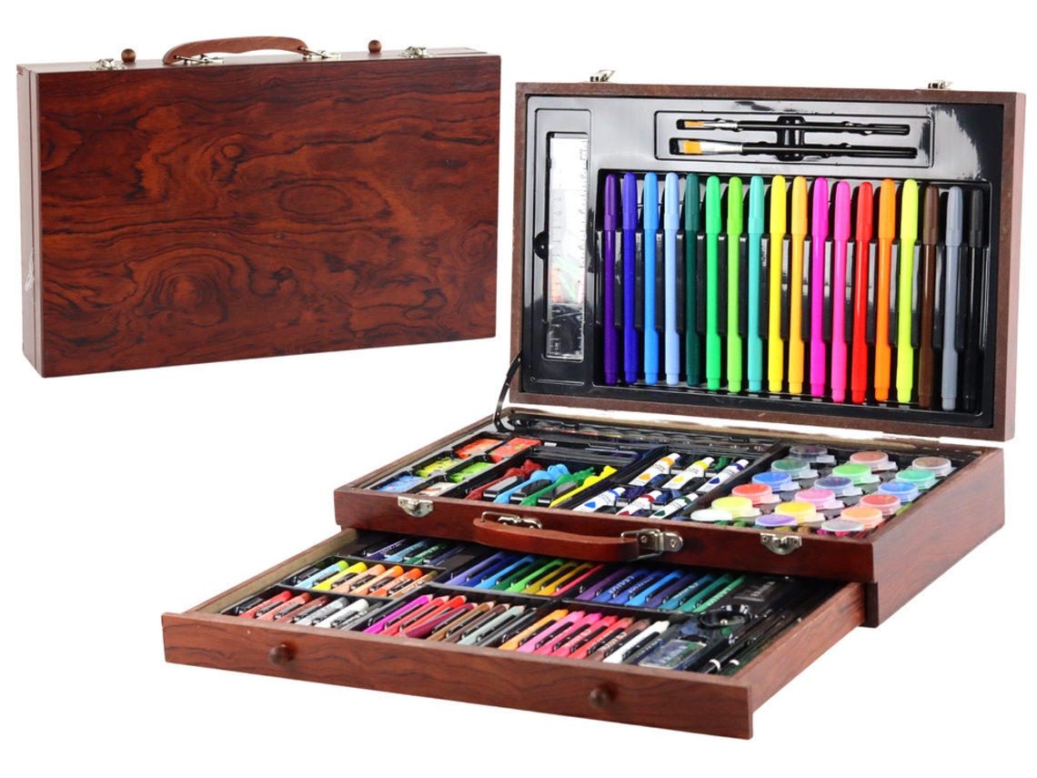 Set de arte en maleta de madera con 123 elementos B.active