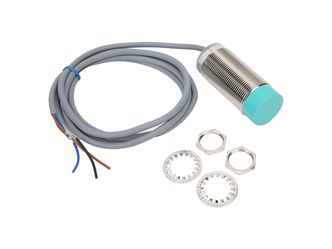 Sensor de proximidad cilíndrico de 3 hilos, 10-30 V CC, NPN, sin latón, para equipos de control de potencia con la marca [BRAND].