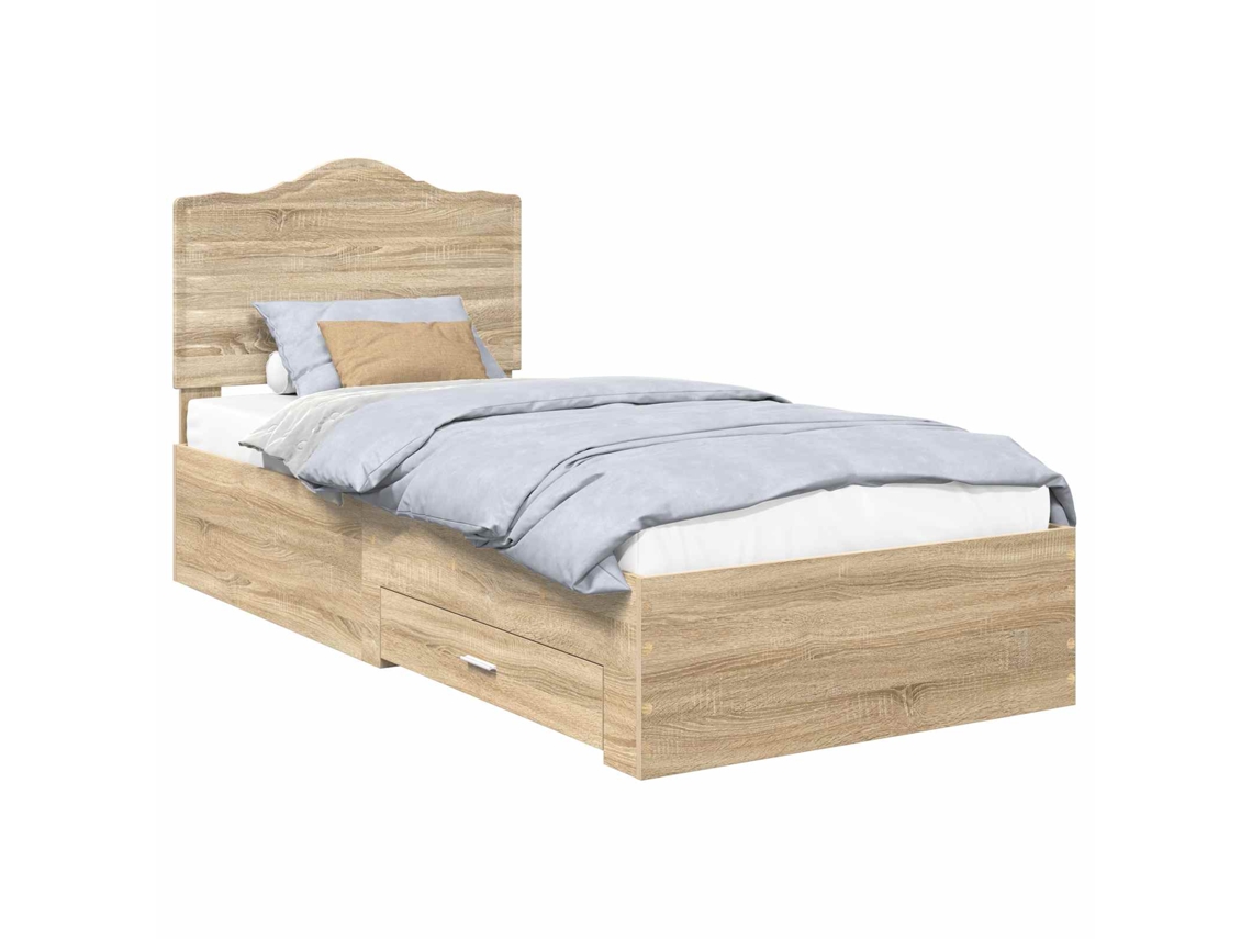 Maison Exclusive - Estructura De Cama Con Cabecera Roble Sonoma 70 X 190 Cm