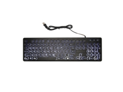 Teclado Com Fio Iluminado 104 Teclas Letra Grande Para Idosos Deficientes Visuais Usb