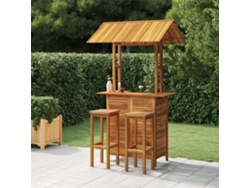 Juego de 2 barras de jardín de madera maciza de acacia, DKD Home Decor