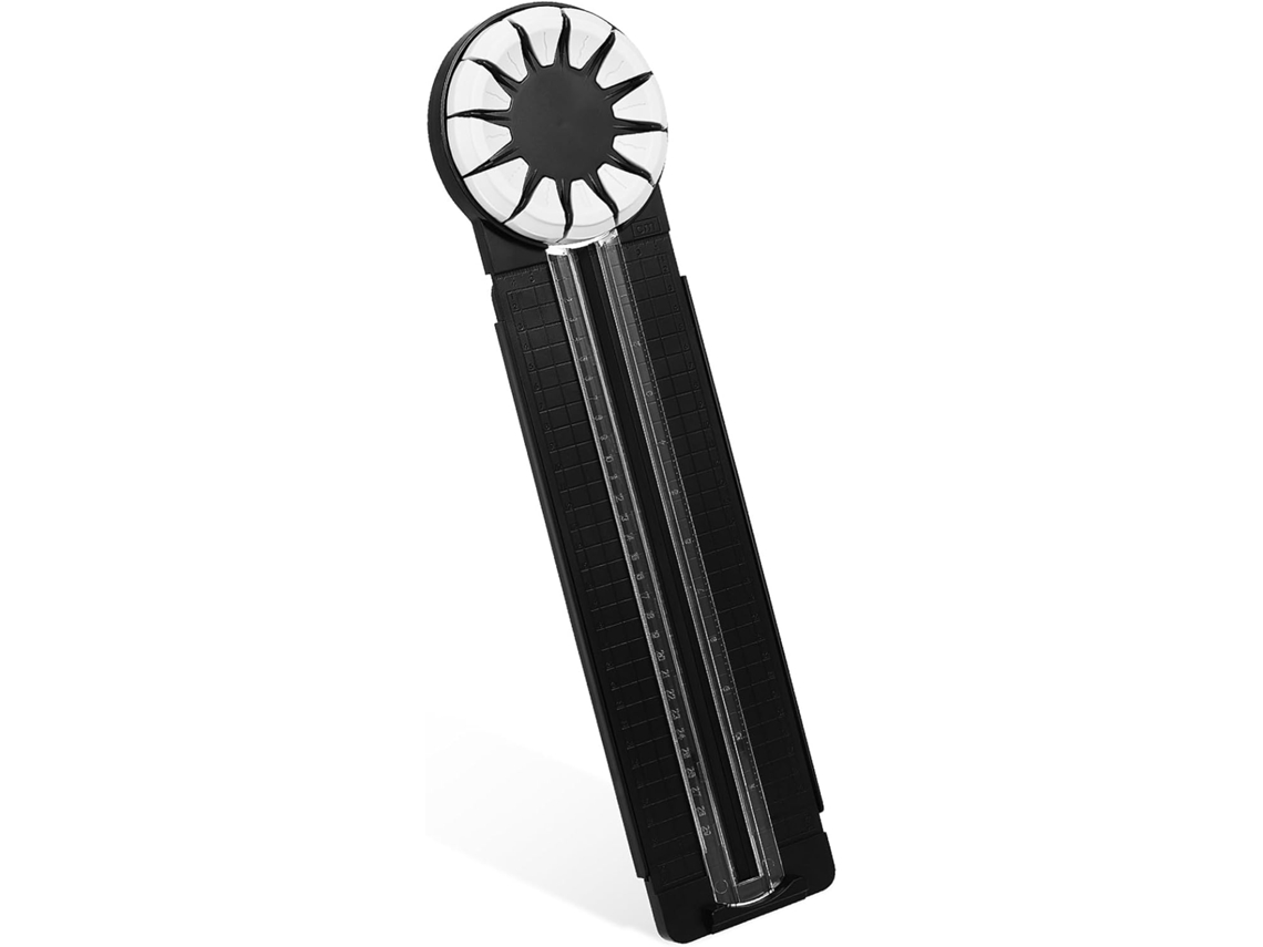 Cortadora De Papel Rotativa Multifuncional Para Oficina Y Manualidades, Cortadora De Papel De Plástico Negro.