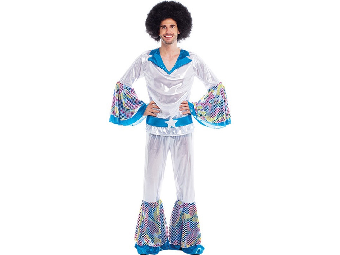 Disfraz de Hombre PARTILANDIA disco de plata (Tam.: M)