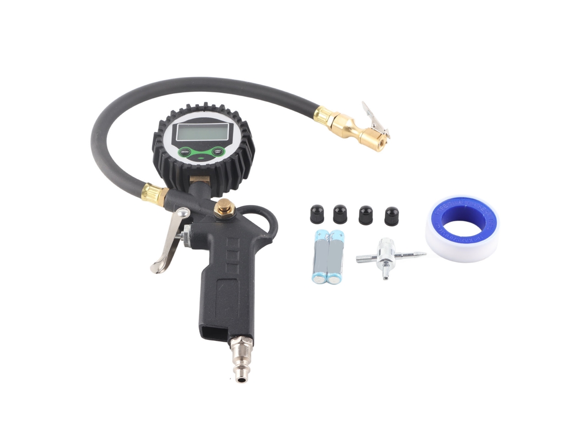 Inflador De Neumáticos Con Pantalla Lcd Y Manómetro Digital, Conexión Npt De 1/4 Pulg., Conector Rápido, 200 Psi.