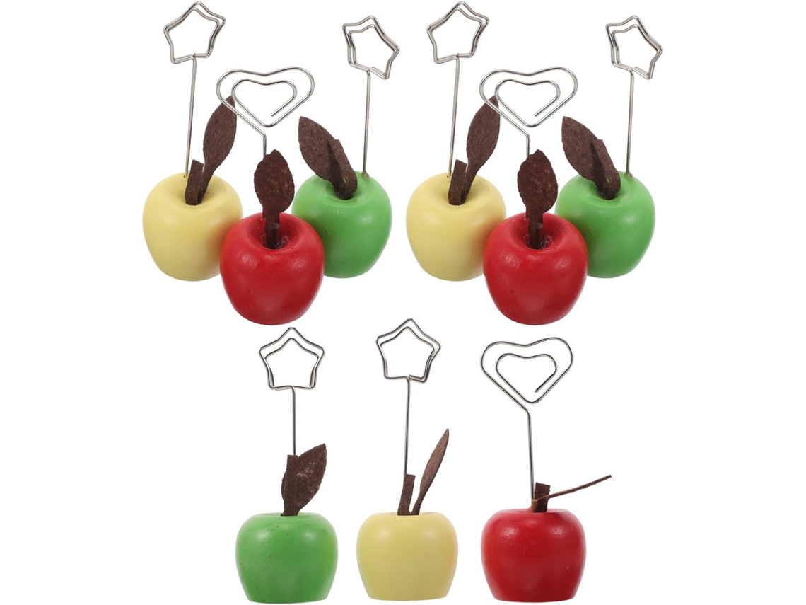 Memoria Usb De Madera De 9 Piezas Con Clips De Frutas Para Exhibir Fotos Y Notas.
