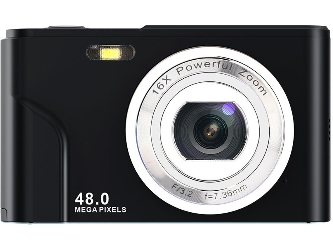 Cámara digital de 48 MP con zoom de 16x, 1080P, pantalla IPS de 2,4, 32 GB, ideal para viajes, ceremonia de graduación (negro) CHRONUS