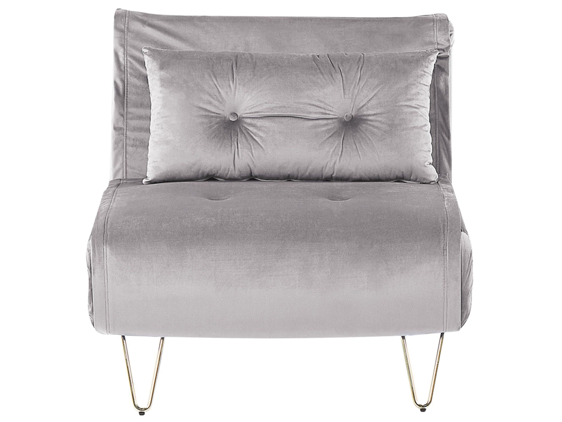 Sofá cama BELIANI Vestfold de Terciopelo Gris 85x78x81