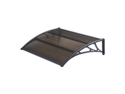 Marquesina exterior para Puertas Mellerud protección policarbonato e plástico 120 x 100 cm Negro y Marrón [EN.CASA]