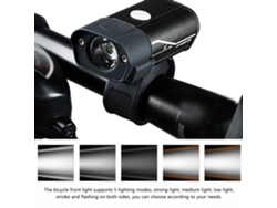 Luz Delantera Recargable Usb De Aluminio Resistente Al Agua Para Bicicletas De Montaña Y De Carretera, Con 5 Modos De Iluminación.