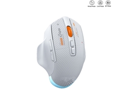 Ratón inalámbrico recargable Yizhood W601 Bluetooth de tres modos, silencioso, 12800 dpi, 7 botones de programación, para Windows, Mac y Android, color blanco