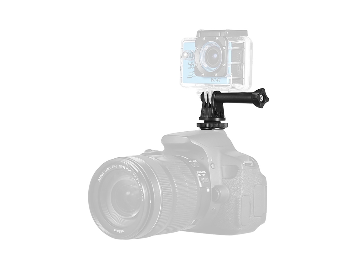 Adaptador De Montaje Para Cámara Action, Soporte Hot Shoe Con Tornillo De Trípode 1/4'', Compatible Con Gopro Y Cámaras Dslr