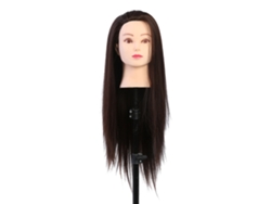 Cabeza De Maniquí Para Entrenamiento De Maquillaje, Peluquería Y Extensión De Pestañas Rubio Y Marrón Oscuro