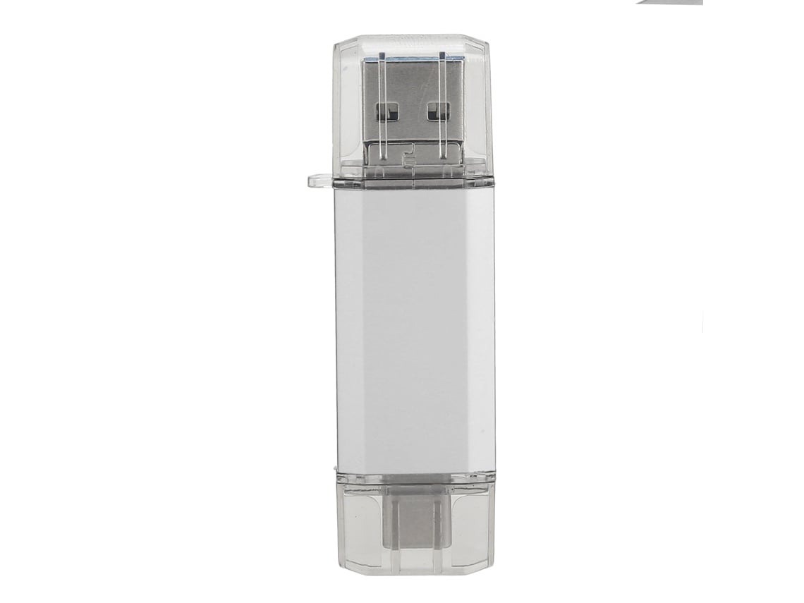Memoria Usb 3.0 De Alta Velocidad 3 En 1 Plateada Con Carcasa De Aluminio Para Teléfonos Móviles Y Ordenadores (128 Gb)