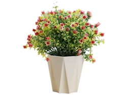 Plantas artificiales, flores artificiales, macetas de plástico, bolas de hierba, plantas verdes, decoraciones para macetas