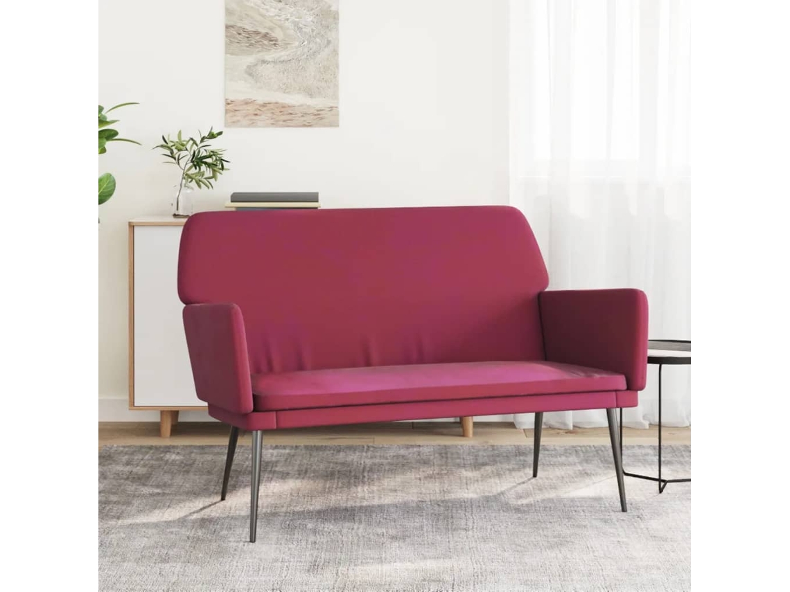 Lovely Home Banco 108X79X79 Cm Terciopelo Rojo Tinto