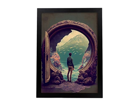 NACNIC Poster Puerta Mágica En Estilo Surrealismo Cinematográfico Ilustraciones Y Grabados De Historieta Abstracta Y Artística A3