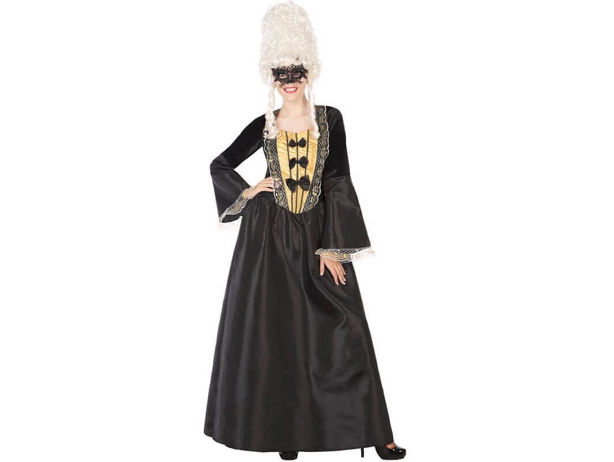 Disfraz de Mujer DISFRAZZES Cortesana Negra (Talla: S)