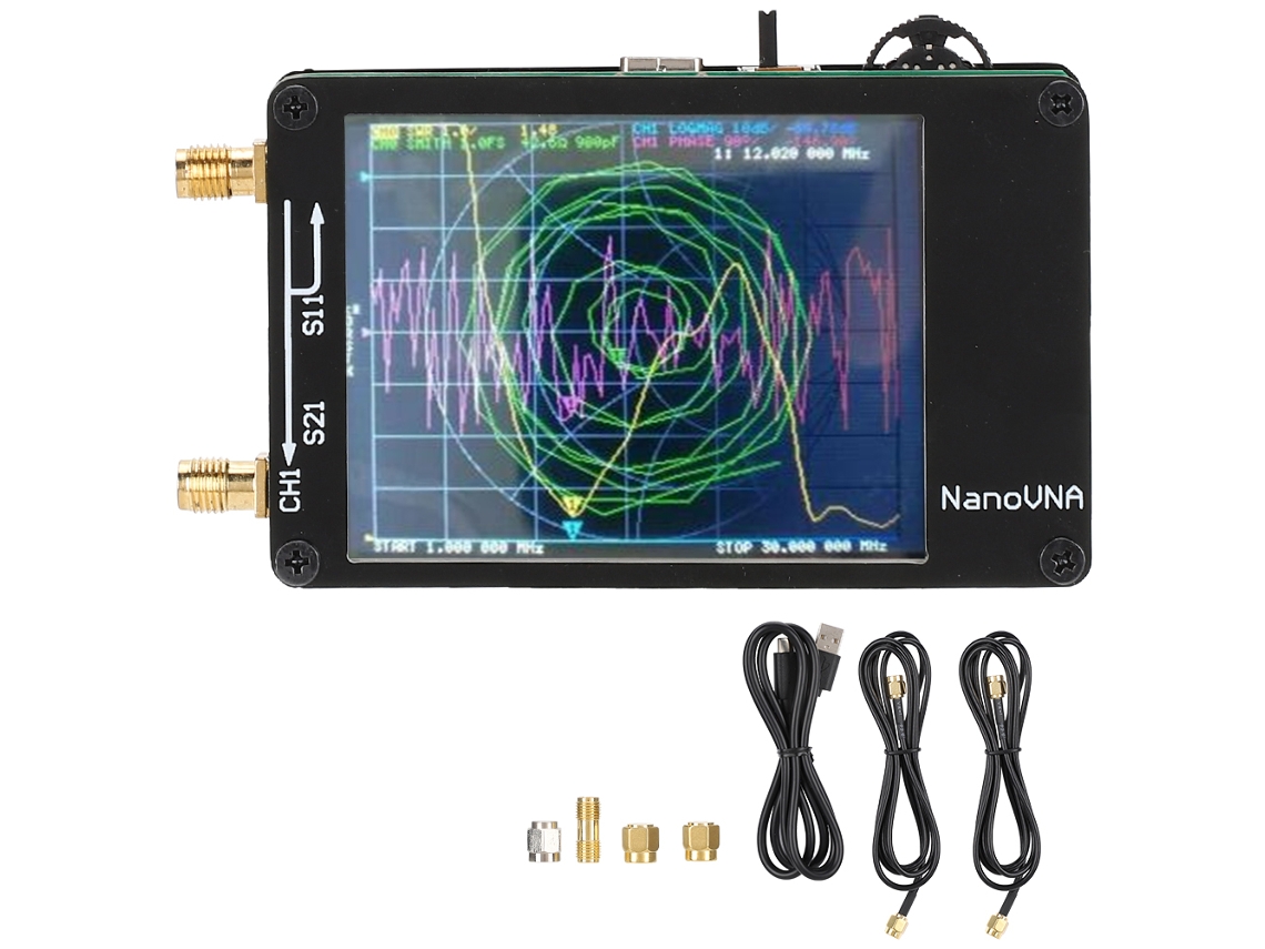 Kit De Analizador De Red Vectorial De 50khz-900mhz Con 2 Cables Rf Macho Sma