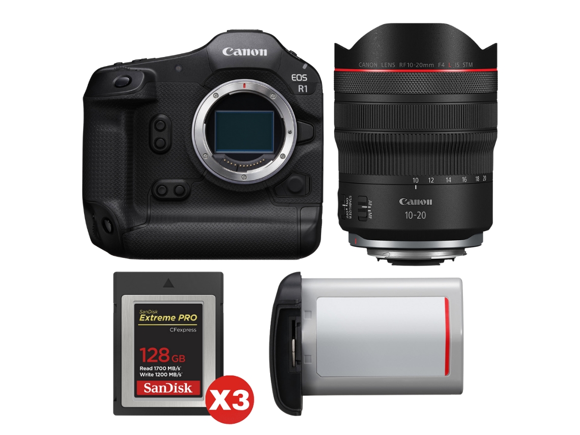 Canon Eos R1 + Rf 10-20mm F/4 L Is Stm + 3 Sandisk 128gb Extreme Pro Cfexpress Type B + Canon Lp-e19 + Ebook “20 Consejos Para Fotos Que Impactan”