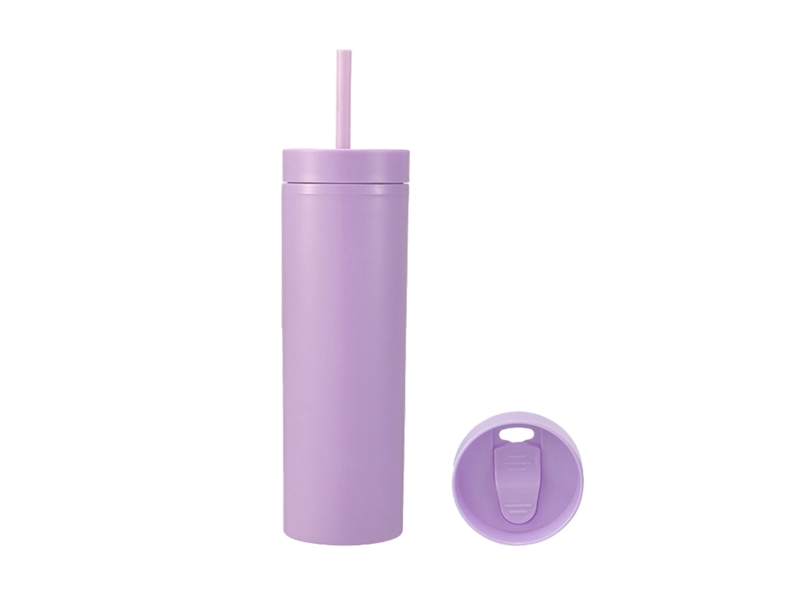 Vasos de plástico de 16 oz con tapa y pajita, acabado mate, ideales para deportes al aire libre.