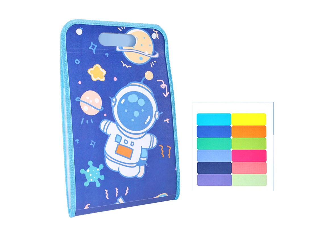Carpeta multicapa impermeable tamaño A4 con un bonito diseño azul oscuro.
