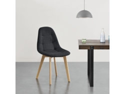 Conjunto de Cadeiras de Jantar [EN.CASA] Kopparberg Preto (Faia, 100 % poliéster - 86 x 53 x 47 cm)
