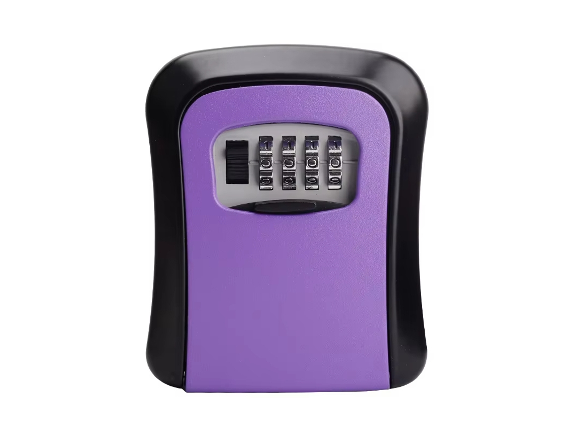 Caja fuerte para llaves CHRUI, cerradura de combinación de 4 dígitos, 8,5 x 3 x 6,2 cm (morado)