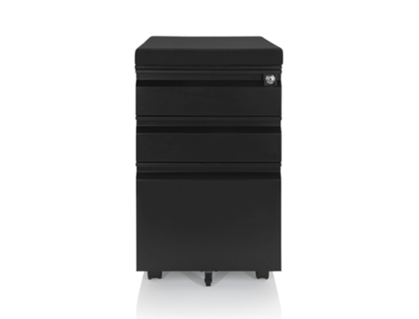 Archivador con ruedas color os acero incl. cojín para sentarse negro HJH OFFICE