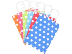 Juego de 30 bolsas Kraft con lunares blancos, diseño elegante para guardar en cafeterías y panaderías Gokoco