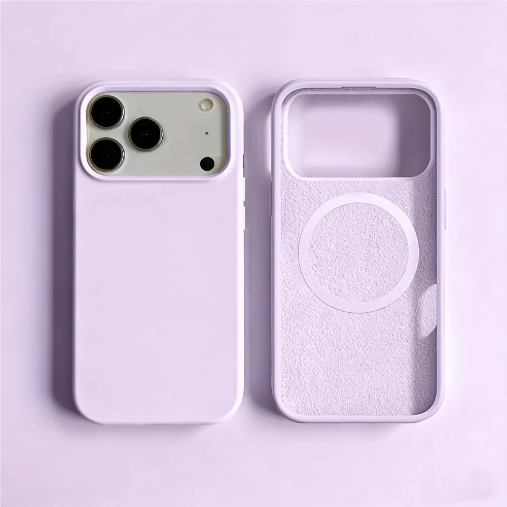 (morado Iphone 13 Pro Max) Funda Magnética De Silicona Líquida Para Iphone, Compatible Con Fijación Magnética.