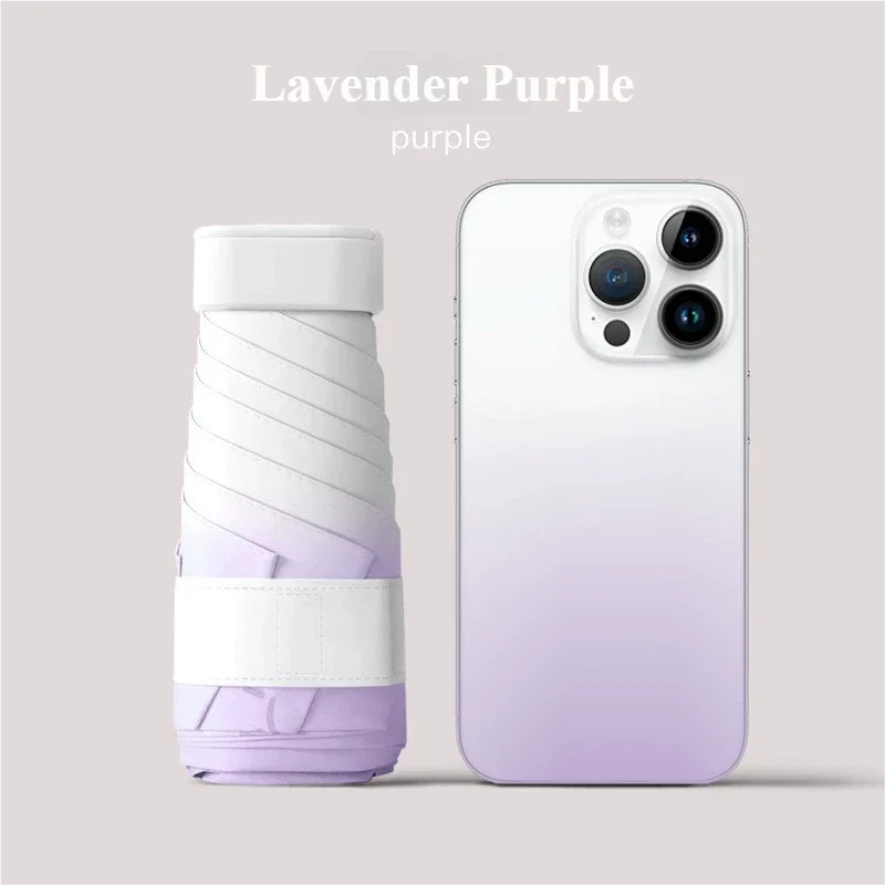(morado 6k) Paraguas Con Protección Uv, Mini Y Portátil, Diseño Plegable De Seis Secciones.