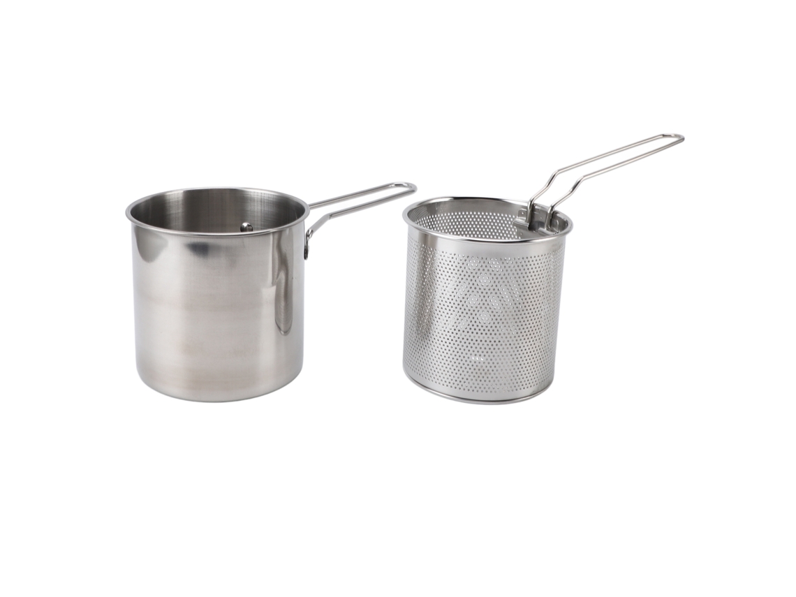 Olla freidora de acero inoxidable 304 con cesta coladora para freír pescado, camarones, pollo y papas fritas. Otros