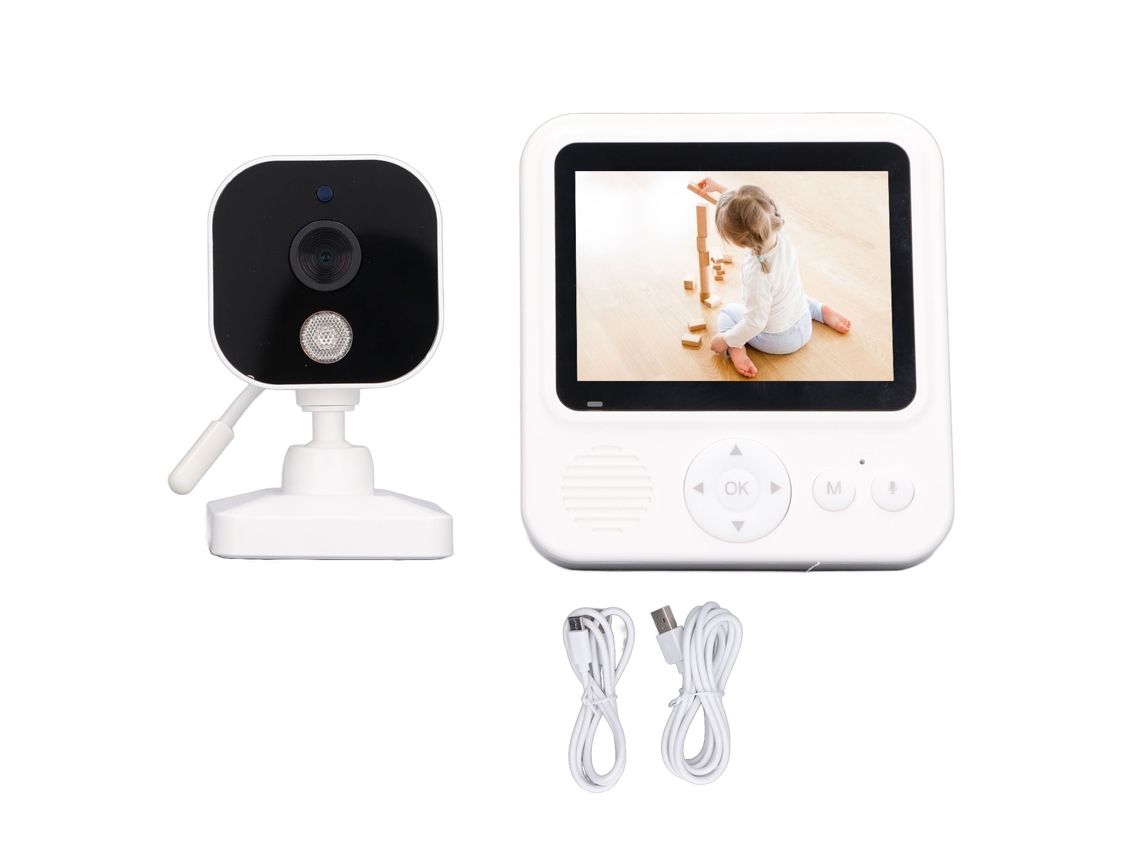 Monitor De Bebê Sem Fio Com Câmera Visão Noturna Detecção De Choro Tela 2.8 Polegadas