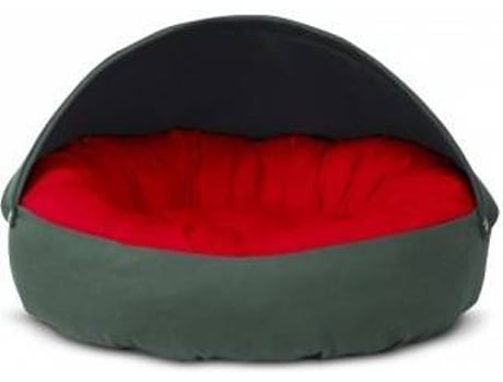 Cama Redonda para Perros y Gatos GAUTY Tela de sarga (Roja y Verde - 57 cm)