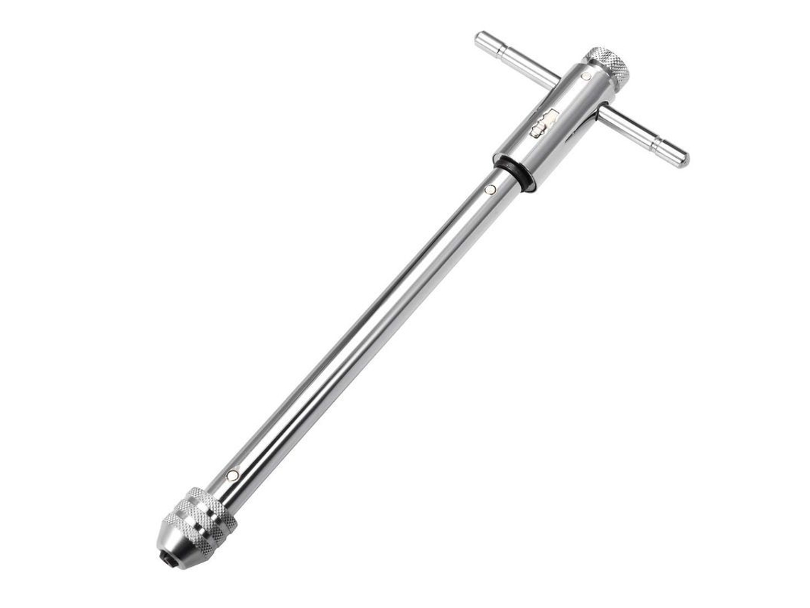 Llave de roscar de trinquete ajustable con mango en T, para brocas métricas M5-M12, herramienta de roscado manual