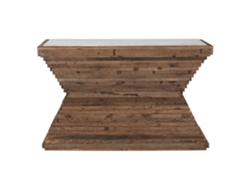Consola Madera Reciclada Marmol Marron 138x45x87cm
