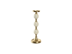 Candelabro Aluminio Bolas Dorado 15x15x43,5cm
