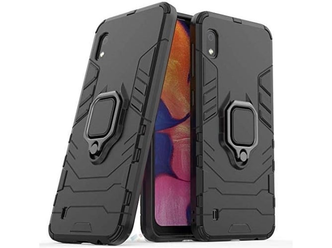 Carcasa Samsung Galaxy A10 Militar Ring Defender Negro