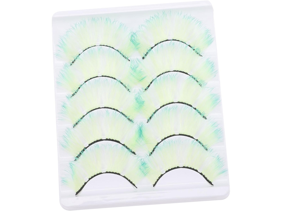 Pestañas Postizas Fluorescentes, Material Sintético, Rizadas, Fáciles De Usar, 5 Pares Para Mujer