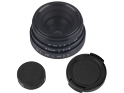 Lente De Gran Angular Cctv C Mount 25mm F1.8 Mini Para Cámara Mirrorless Nikon (negro)