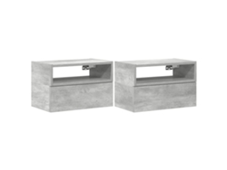 Maison Exclusive - Mesitas De Noche De Pared 2 Uds Gris Hormigón 45x26x28,5 Cm