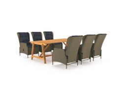 Juego de comedor de jardín marrón de 7 piezas DKD Home Decor