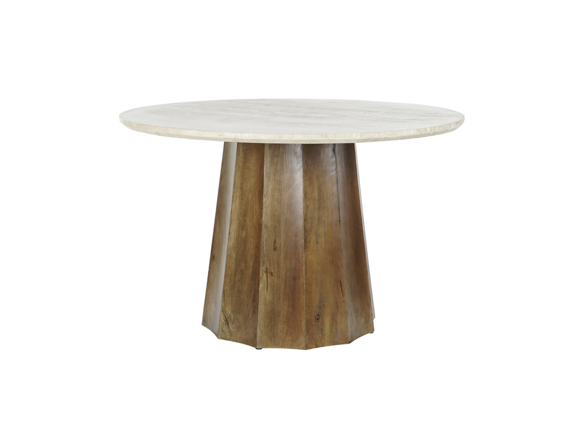Mesa Comedor Mango Marmol Beige 120x120x78cm