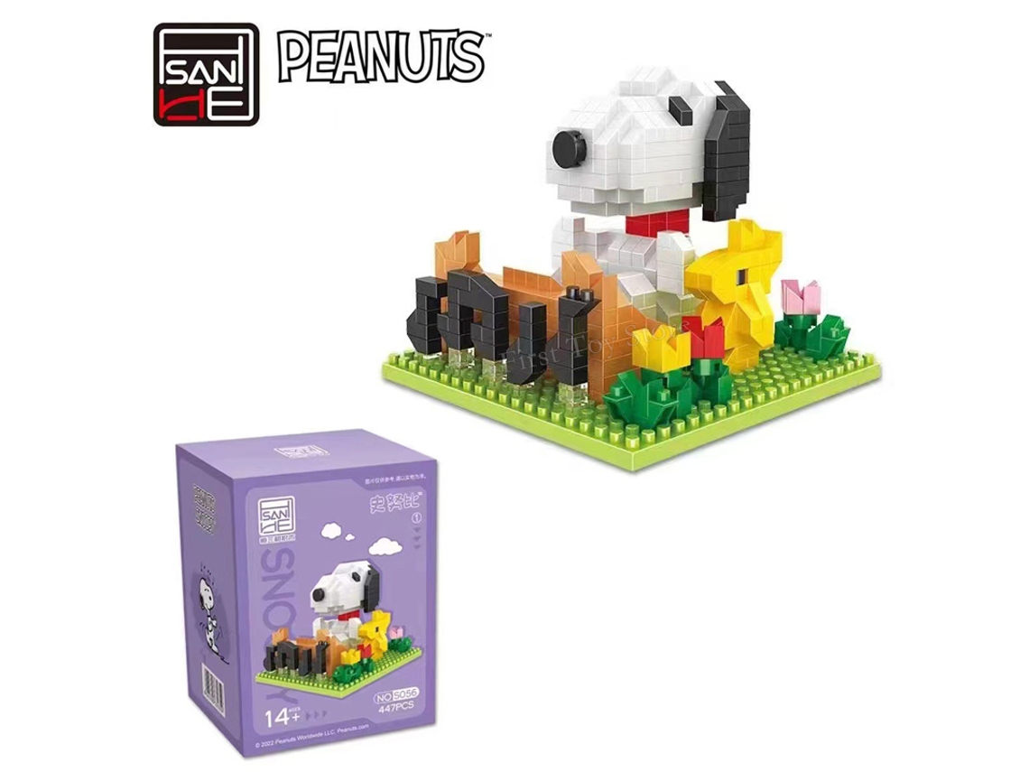 (estilo 1) Minijuguete De Construcción Con Dibujos Animados De Snoopy Peanuts, Material Abs