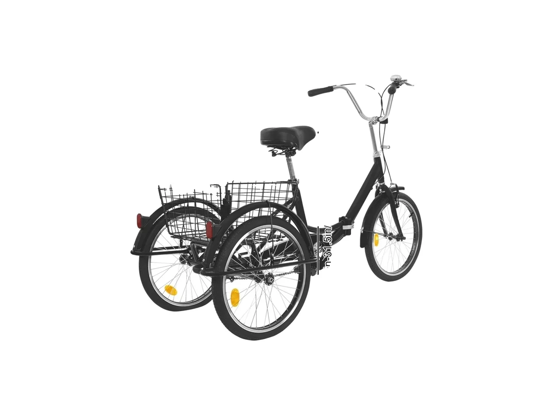 Triciclo para adultos, capacidad de carga de 120 kg, manillar ajustable, color negro OEM