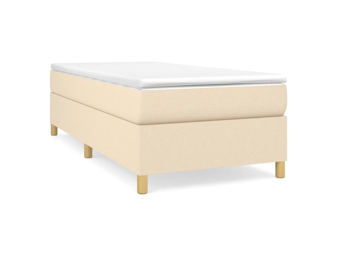 Maison Exclusive - Cama Box Spring Con Colchón Tela Color Crema 100x200 Cm